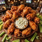 East Coast Wings + Grill menu prices 2026 buffalo wings platter with blue cheese dip