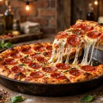 east of chicago pizza menu prices 2026 pepperoni pan pizza cheese pull