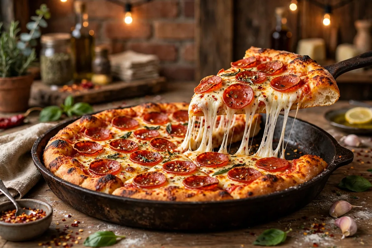 east of chicago pizza menu prices 2026 pepperoni pan pizza cheese pull