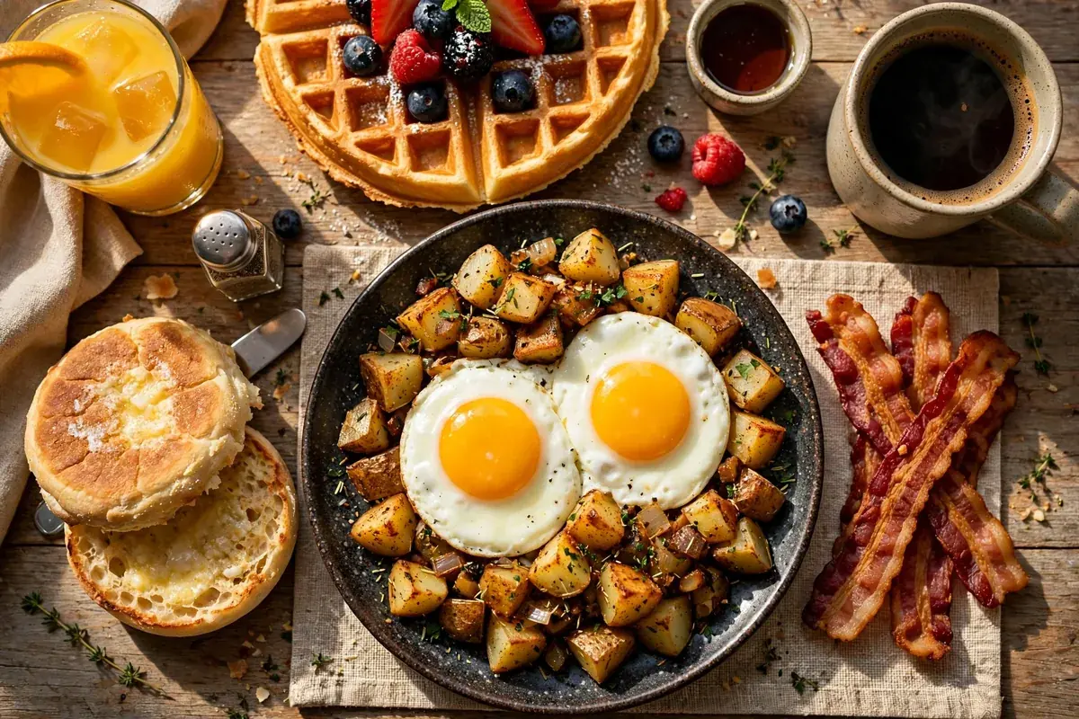 The Egg & I menu prices 2026 eggs benedict breakfast table