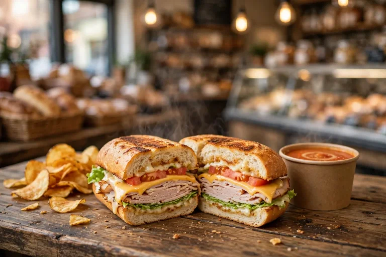 Erbert Gerberts menu calories guide - sandwich, soup and chips