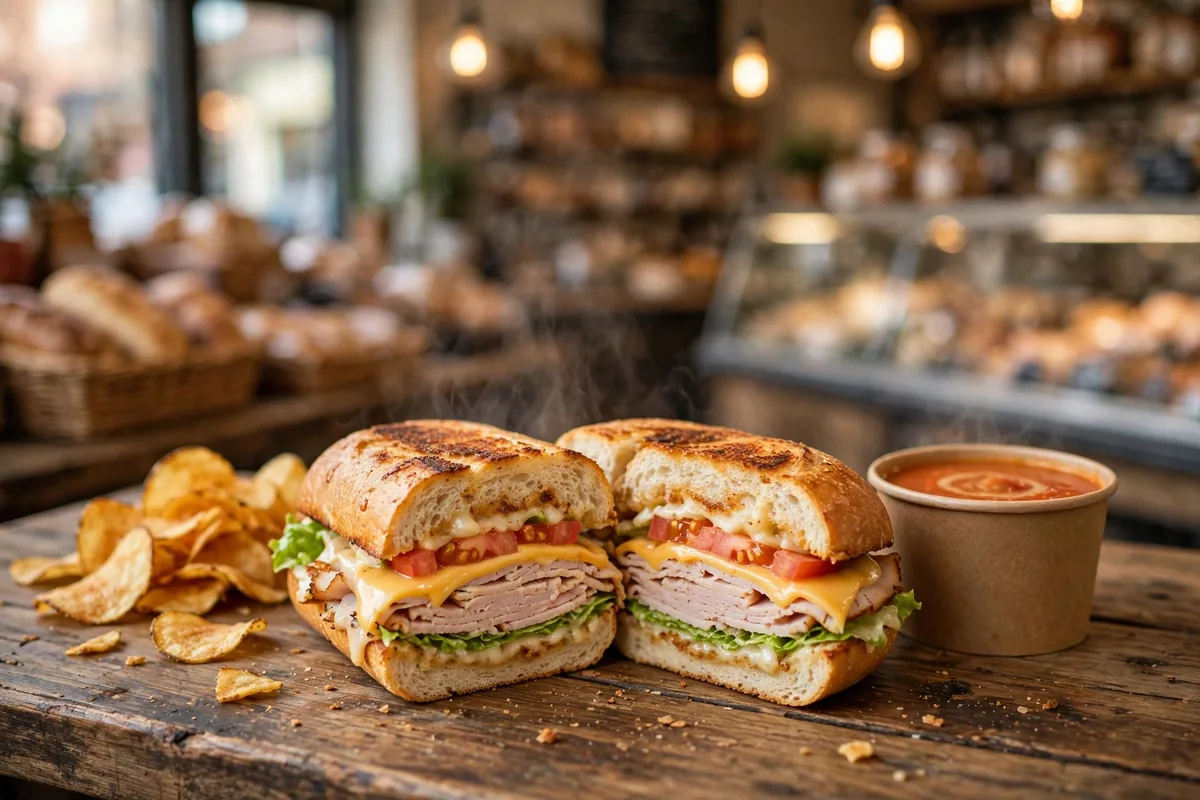Erbert Gerberts menu calories guide - sandwich, soup and chips