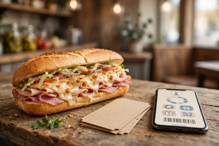 Erbert Gerberts deals coupons: free sandwich sign-up reward on a sandwich counter