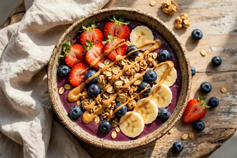 Everbowl menu 2026 prices acai superfood bowl with granola fruit toppings