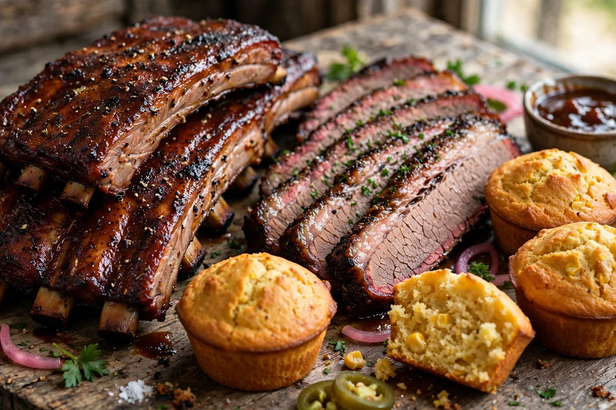 Slow-smoked barbecue ribs and brisket at Famous Dave's locations near me