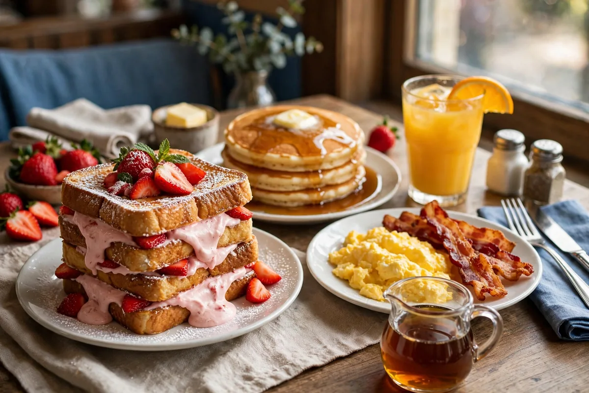 Famous Toastery menu prices 2026 french toast pancakes breakfast spread