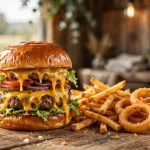 Farmer Boys Farmer's Burger with crispy fries, 2026 menu prices
