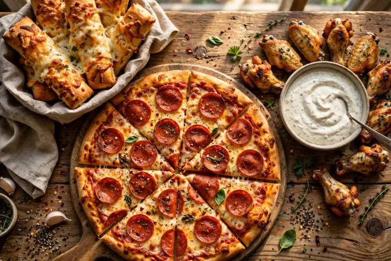 Figaros pizza menu prices 2026 pepperoni pizza breadsticks wings