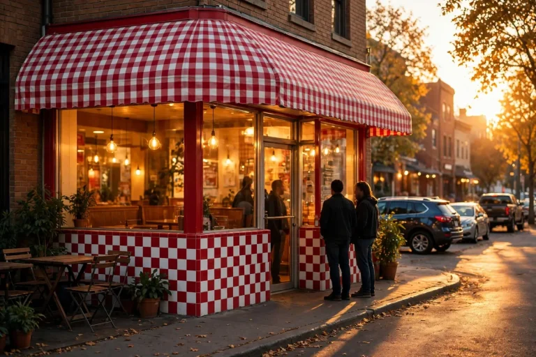 Five Guys locations: welcoming red and white burger restaurant storefront
