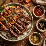 Flame Broiler menu - Korean rice bowl with charbroiled chicken and beef