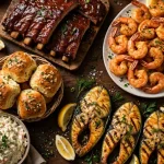 Flanigan's menu prices 2026, baby back ribs, fried shrimp and grilled fish spread