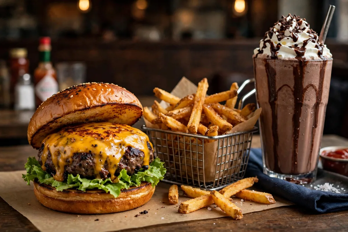 Fosters Grille menu prices 2026 charburger fries and milkshake
