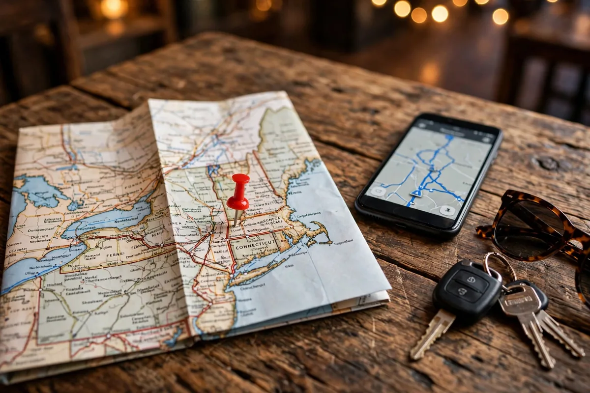 Map with pins marking frank pepe locations across the East Coast
