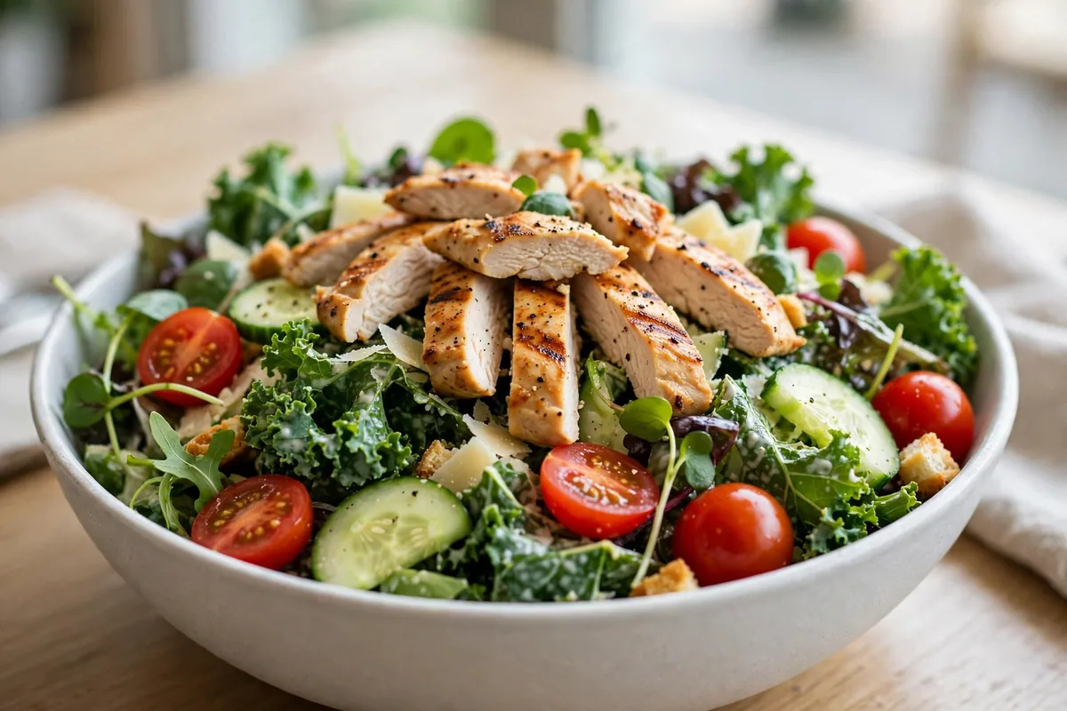 Freshii menu prices 2026 fresh kale caesar salad with grilled chicken