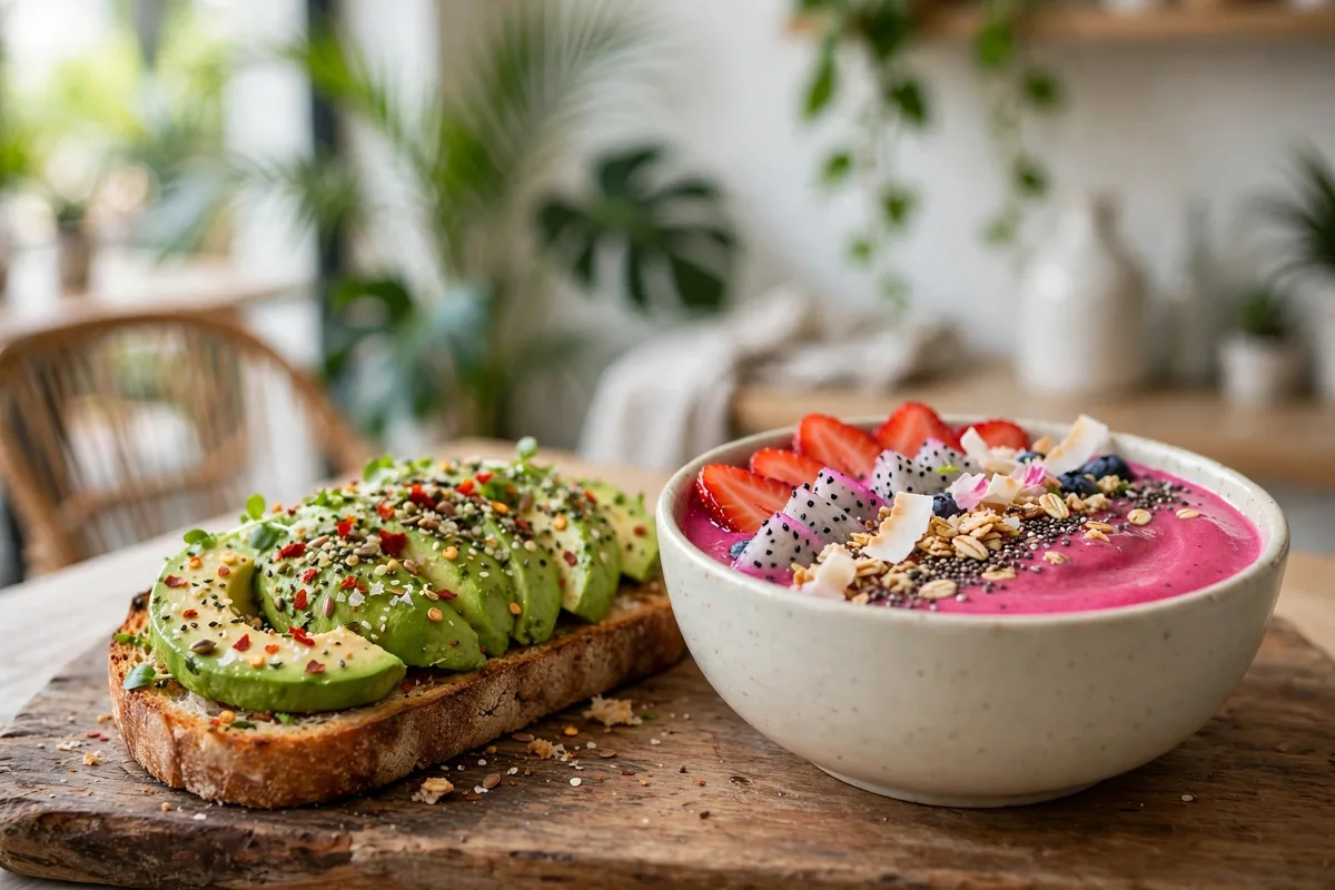 Frutta Bowls menu avocado toast and pitaya smoothie bowl