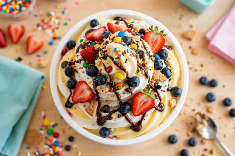 The Fuzzy Peach menu prices 2026 frozen yogurt flavors and toppings