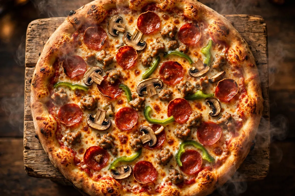 glass nickel pizza menu prices 2026 supreme pizza pepperoni sausage mushrooms peppers