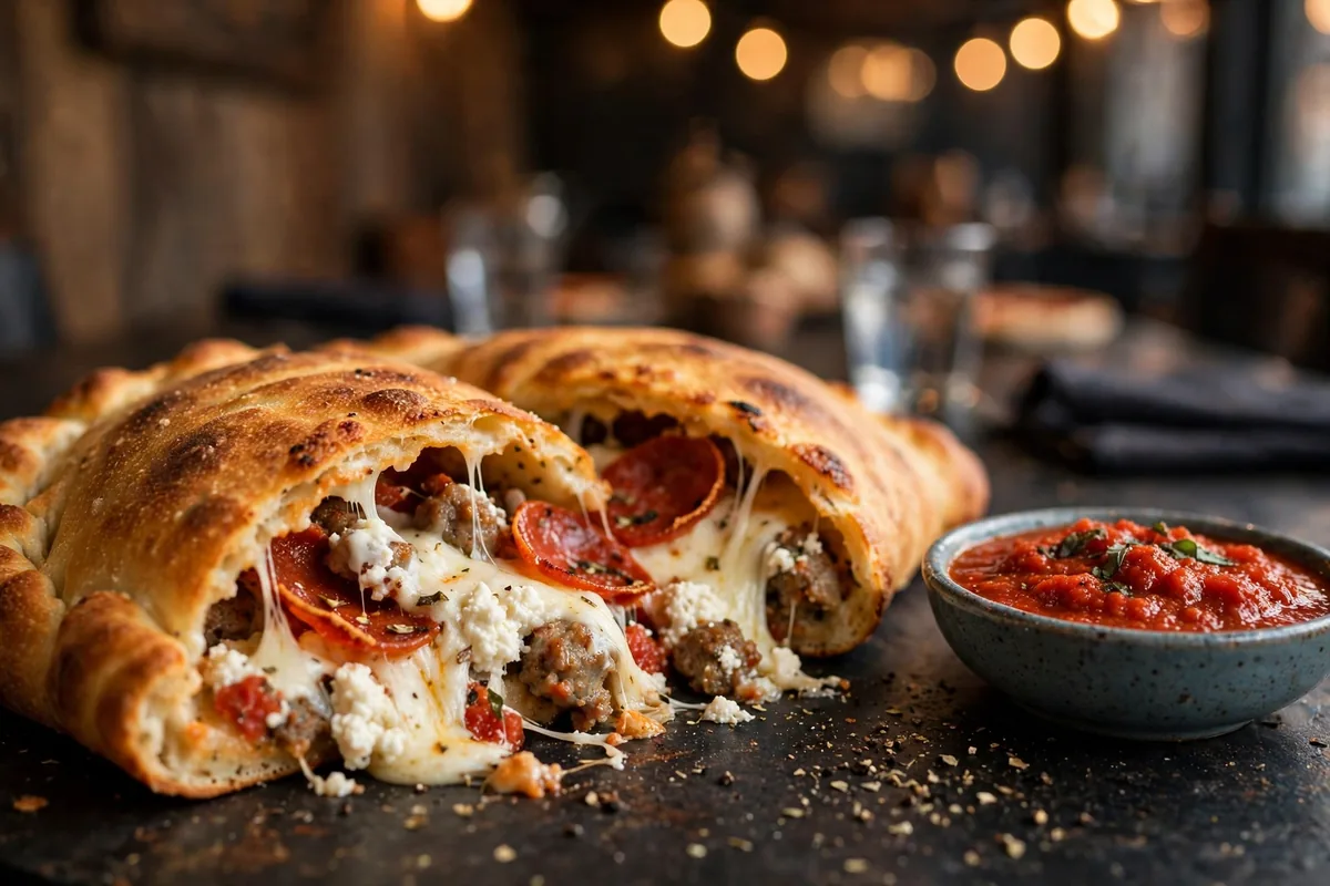 Glass Nickel Pizza menu prices - cheesy calzone with marinara dipping sauce