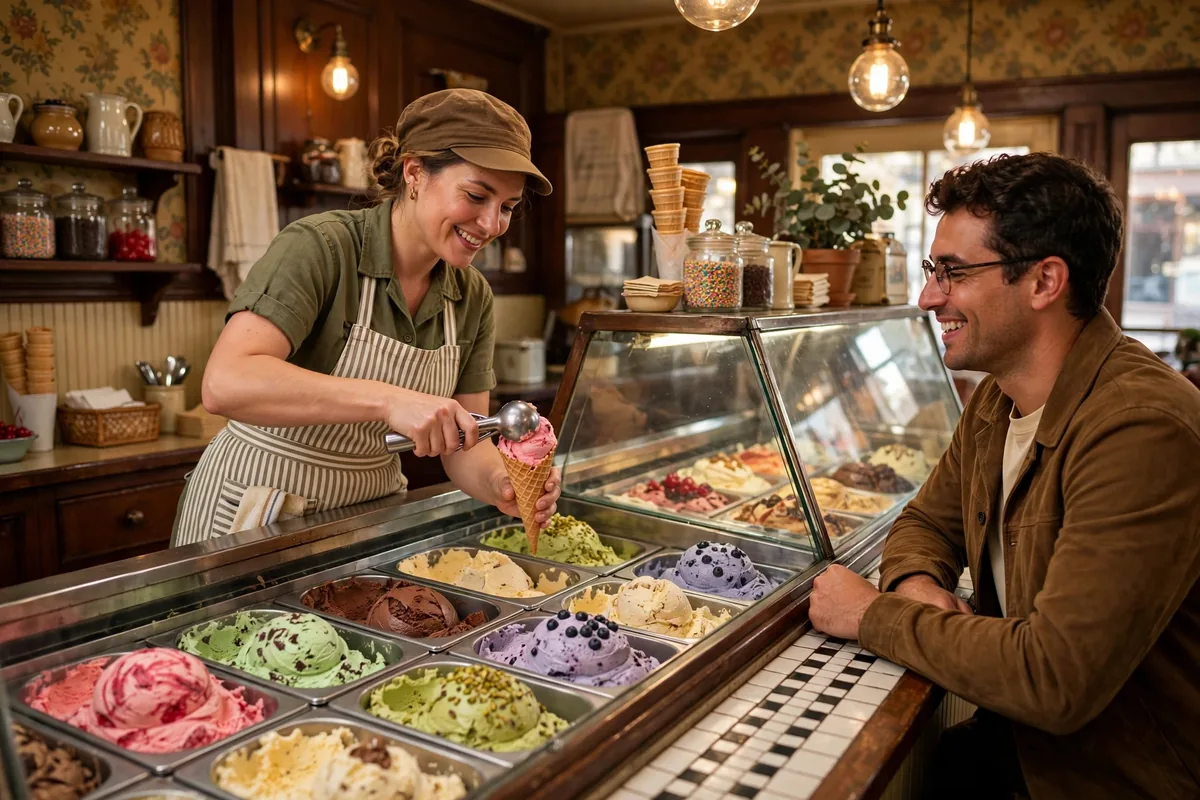 Graeter's ice cream locations: inside a scoop shop with an ice cream display case