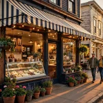 Graeter's ice cream scoop shop storefront exterior at golden hour