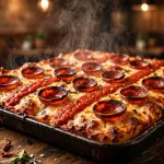 Green Lantern pizza menu prices 2026 Detroit-style square pizza with pepperoni