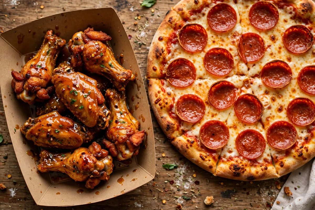 Green Lantern pizza menu prices 2026 Lantern wings and round pepperoni pizza