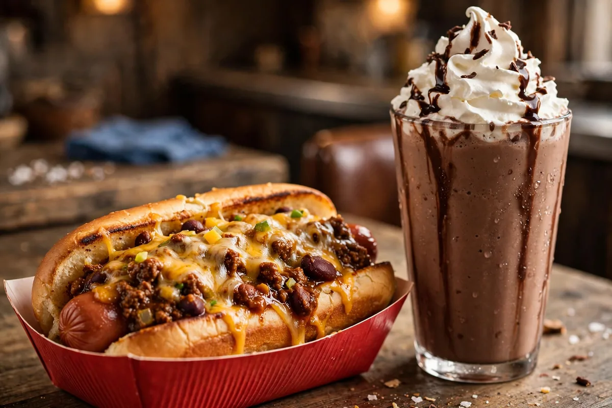 Hamburger Stand menu prices chili cheese dog and shake