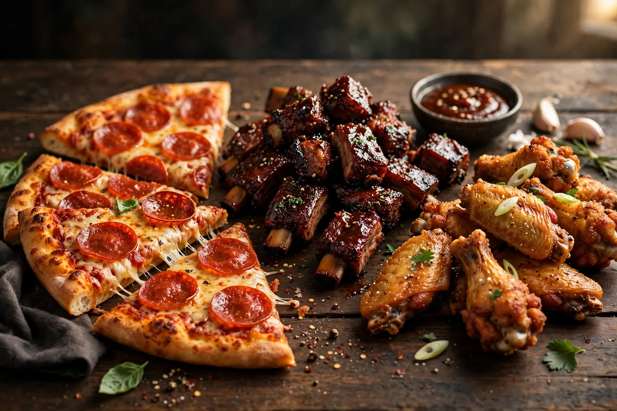 happys pizza menu prices 2026 pepperoni pizza bbq rib tips and wings