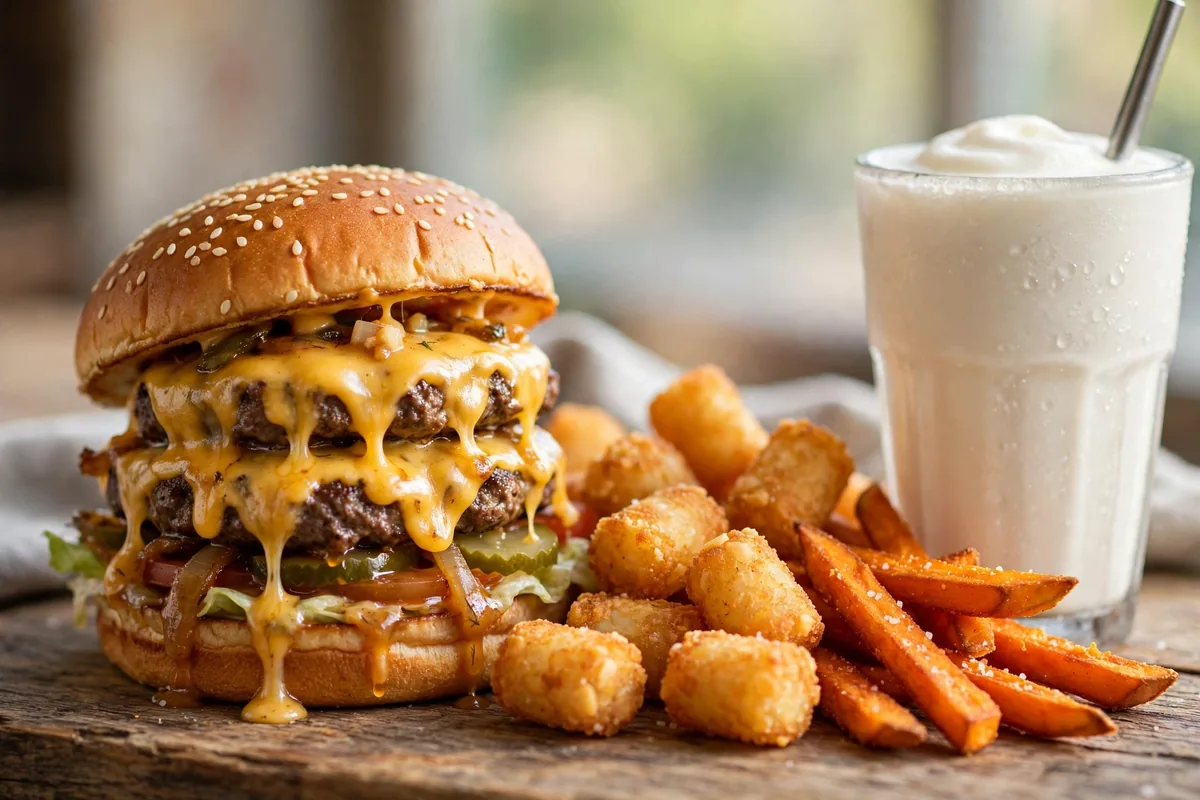 hat creek burger company menu prices 2026 double cheeseburger tater tots milkshake