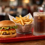 Hires Big H menu prices 2026 classic cheeseburger fresh cut fries and frosty root beer mug