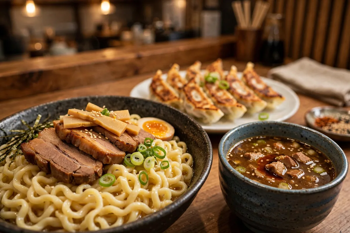 Hokkaido Ramen Santouka menu dipping noodles tsukemen and gyoza