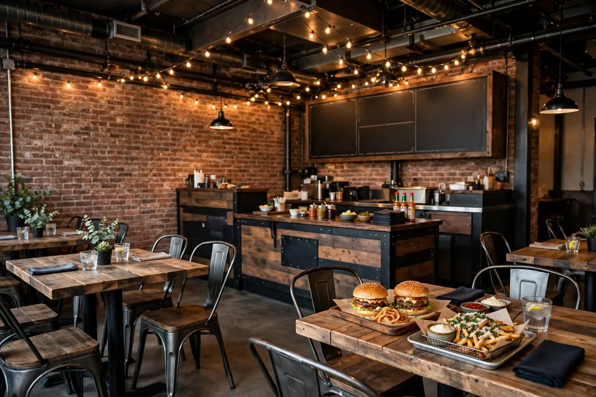 Hopdoddy menu prices 2026 restaurant interior with burgers and truffle fries served at table