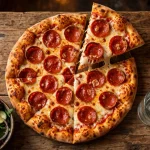 Hungry Howie's pepperoni pizza with calorie information