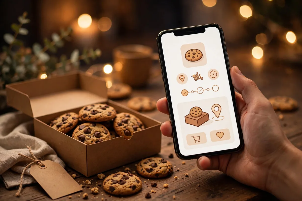 Ordering with Insomnia cookies promo code and rewards app deals on a smartphone