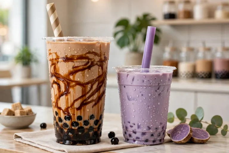 Its Boba Time menu prices 2026 boba milk tea with tapioca pearls and taro drink