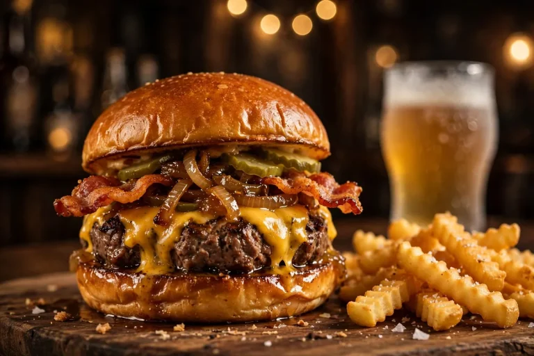 Jack Browns burger menu prices 2026 - Wagyu cheeseburger with crinkle fries and craft beer