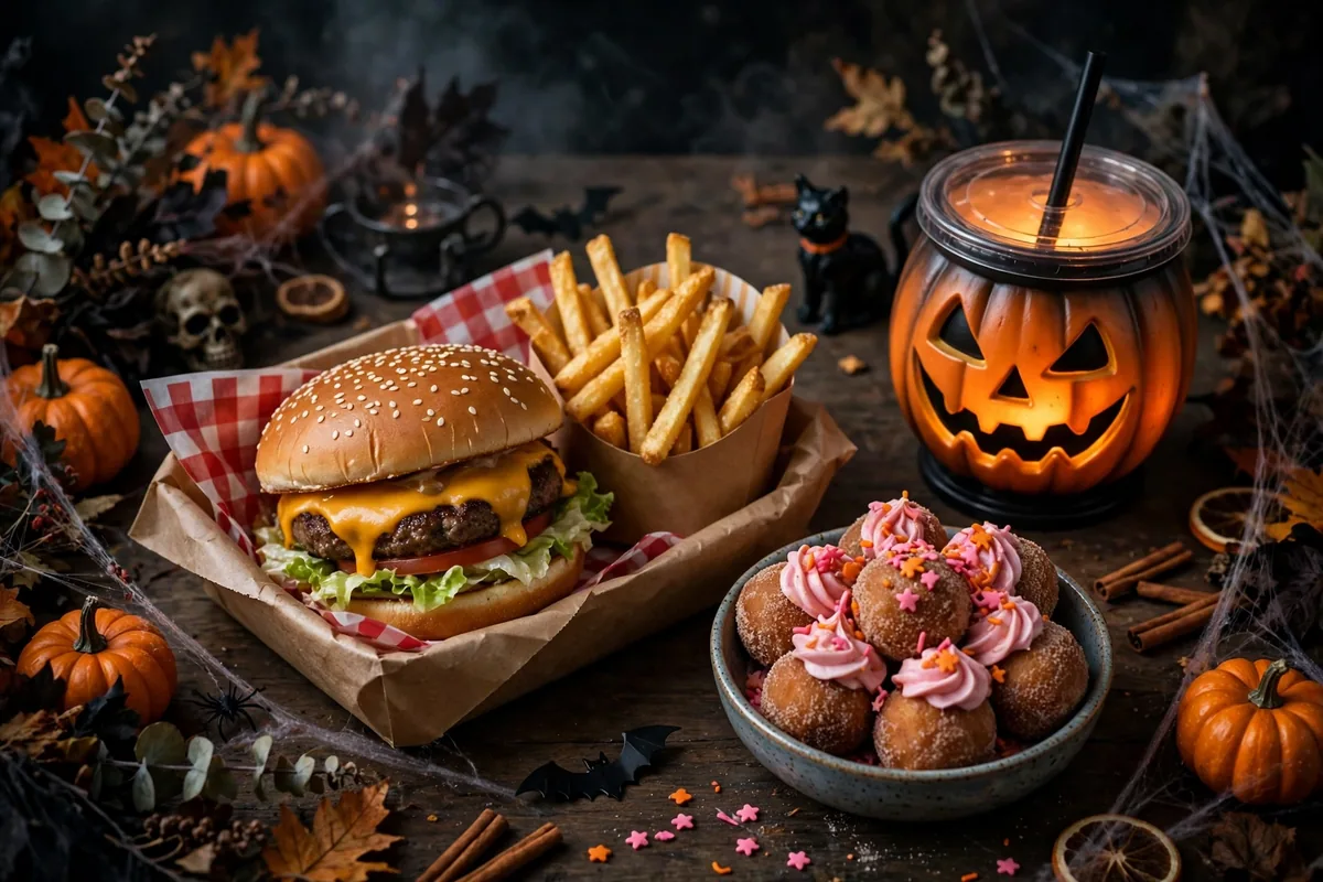 Jack in the Box Monster Taco Halloween meal deal items and a collectible cup