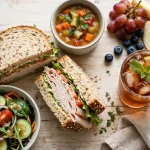 Jason's Deli menu calories: turkey sandwich, side salad, soup and iced tea