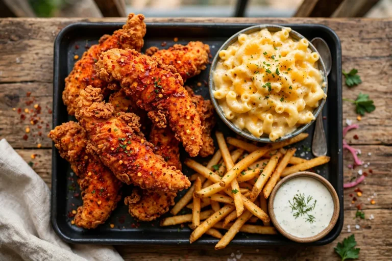 Joella's Hot Chicken menu prices 2026, crispy jumbo tenders with mac and cheese and fries