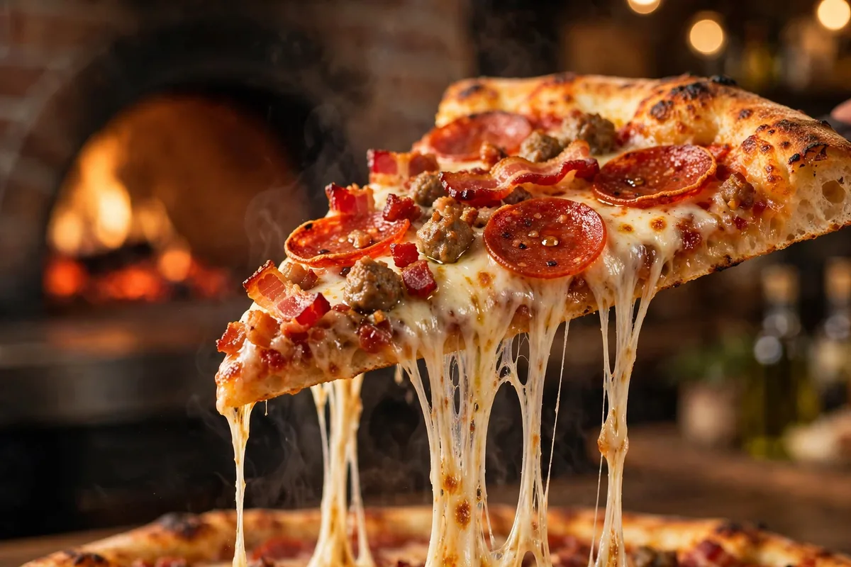 Johnny's Pizza House sweep the kitchen pizza menu prices 2026, cheese pull