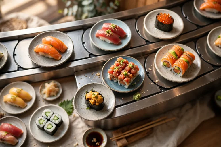 Kura Sushi menu prices 2026 revolving conveyor belt sushi plates