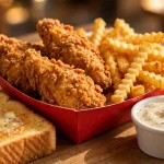 Layne's Chicken Fingers menu — crispy chicken fingers, crinkle-cut fries and Texas toast