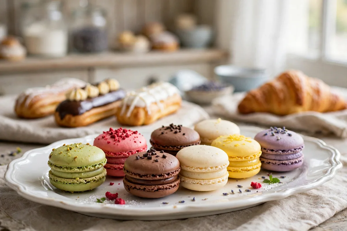 Le Macaron menu prices 2026 - colorful French macarons and pastries display