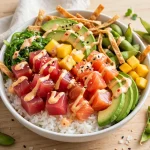LemonShark Poke menu prices 2026 fresh poke bowl with ahi tuna salmon and avocado