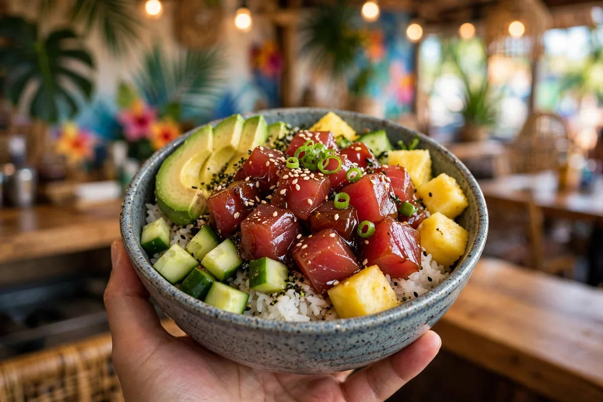 LemonShark Poke menu prices 2026 signature ahi tuna poke bowl close up