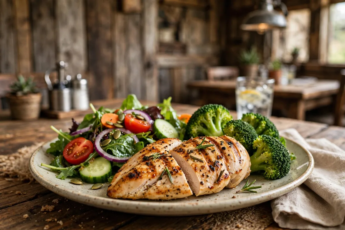 Logan's Roadhouse healthy options mesquite grilled chicken with broccoli