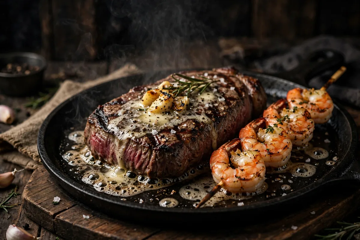 Logan's Roadhouse secret menu surf and turf steak with shrimp