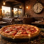 Lou Malnati's working hours 2026, deep dish pizza restaurant with clock