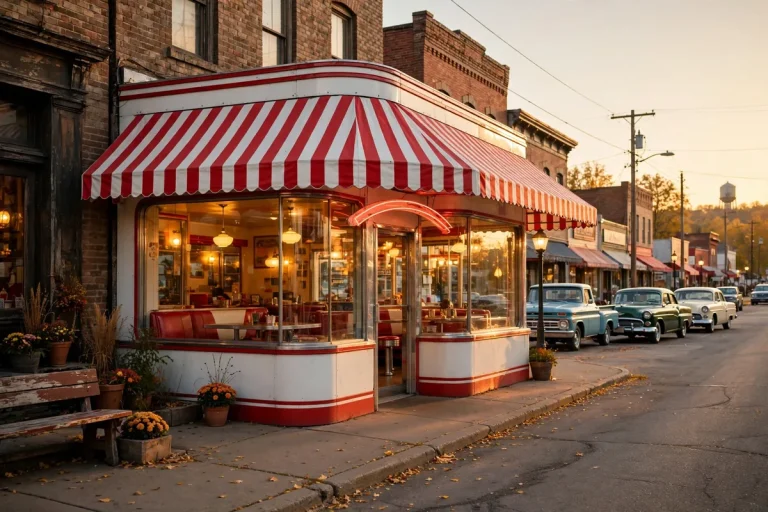Maid rite calories guide: vintage Iowa diner storefront