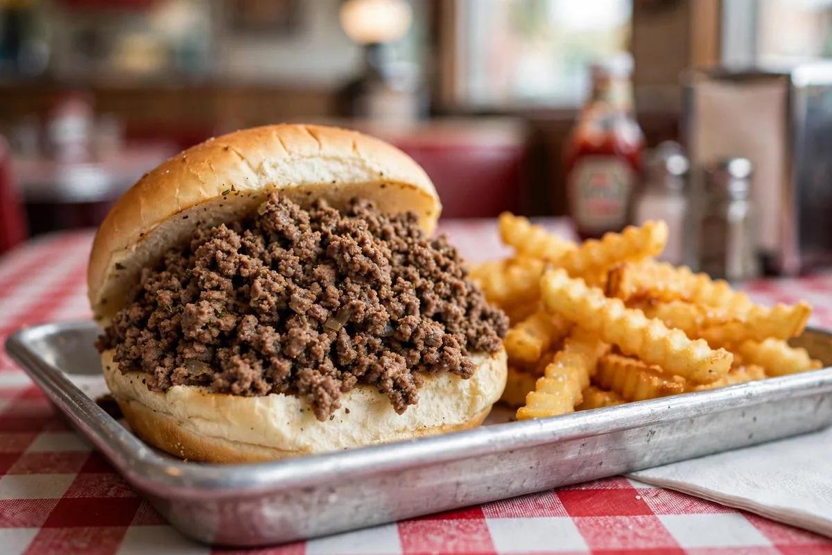Maid rite calories loose meat sandwich with crinkle fries